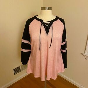 4X pink and black cotton jersey